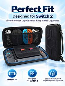 相容 Switch 2 的便攜收納包，可存放遊戲主機與配件，防摔、防震、防刮、防水，實用遊戲配件 - 查看 1