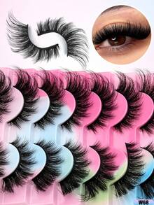 10 Pairs False Eyelashes Set, 4 Styles Fluffy Strip Lashes, Wispy Dramatic Volume Lashes, Lightweight Soft Lash Band, Reusable DIY Fake Eyelashes For Daily Wear, Party, Date, Night Out, Christmas, New Year, Festival & Glam Makeup - Black - View 2