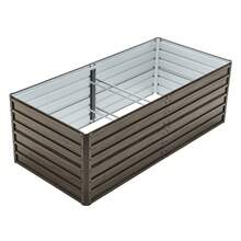 Large Metal Raised Garden Bed, 190x90x64cm Planter With Open Base, Heavy Duty Steel Flower Bed Kit, Weatherproof And Rustproof For Vegetables, Herbs, Flowers And Patio – WALNUT - Brown - View 5