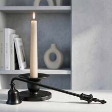 1pc Gold Long Handle Candle Extinguisher, Elegant Bell-Shaped Candle Snuffer, Safely Extinguish Pillar Candles, Jar Candles And Taper Candles, Smokeless And Stain-Free, Quick Extinguishing, Vintage Polished Metal Candle Accessory, Suitable For Home Decor, Dining Table, Wedding Party, Spa - Multicolor - View 15