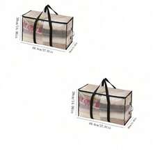 1pc Holiday Gift Packaging Storage Box, Foldable Large Capacity Gift Wrapping Storage Bag, Suitable For Travel, Camping, Christmas Bows, Ribbons And Holiday Decorations Large Capacity Storage Box - Clear - View 9