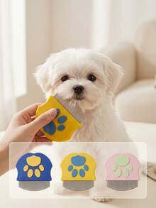 PETSIN Multi-Function Stainless Steel Pet Brush, Suitable For Teddy, Maltese, Pomeranian And Other Small/Medium Dogs And Cats, Removes Fleas, Detailed Face Grooming - Multicolor - View 2