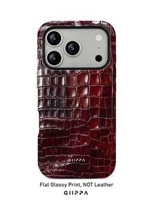 GIIPPA 1pc 2D Flat Printed Snake Pattern Design Phone 17 Pro Max Phone Case, Compatible With Phone 16 Pro Max, 15 Pro Max, 14 Pro Max, Korean-Style High-End Fashion Fun Phone Case, Suitable For 11/12/13/14/15/16 Pro Max Plus, Elegant Design For Men And Women, Perfect Gift For Girlfriend On Christmas, Valentine's Day, Easter, Wedding Season And Birthday! - Dark Red - View 1