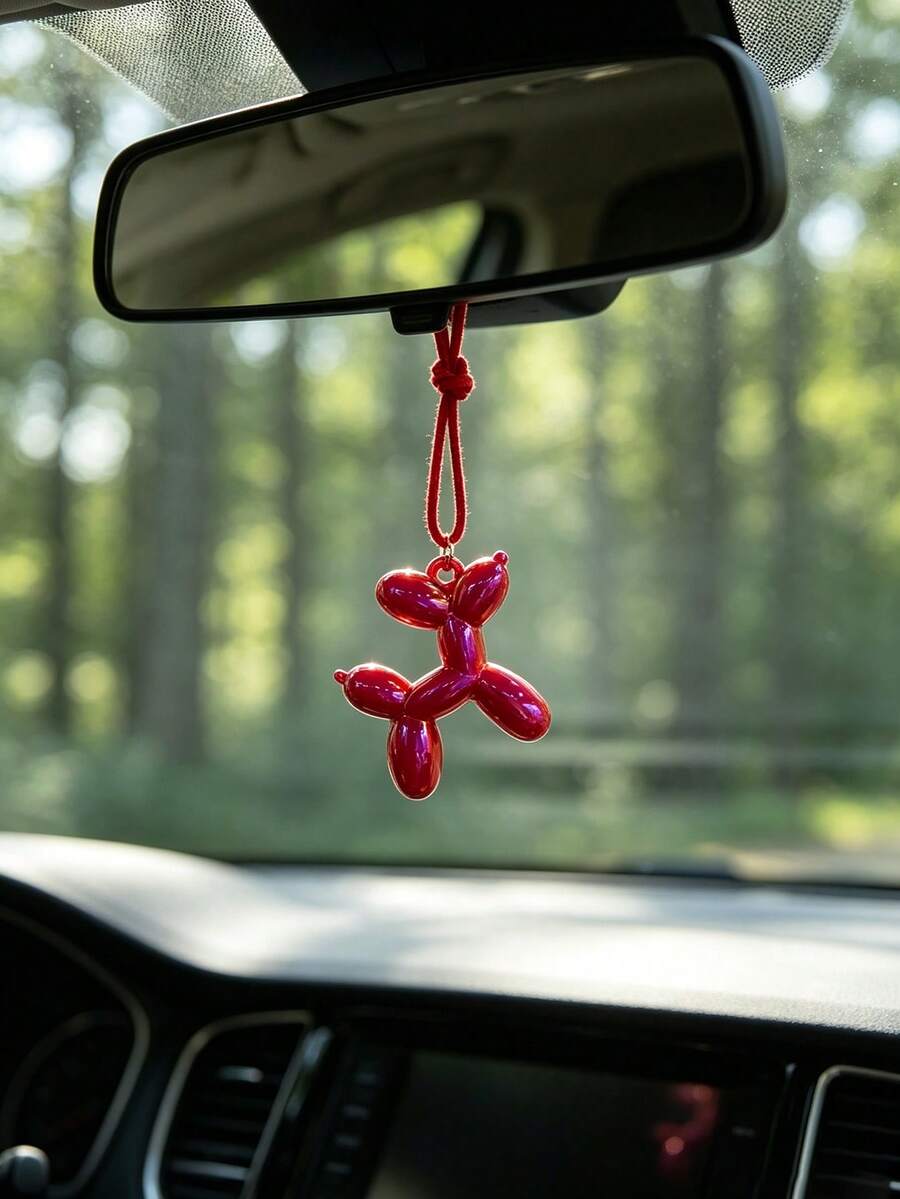 1 buah Liontin Anjing Balon Lucu, Dekorasi Gantung Kaca Spion Mobil, Dekorasi Interior Mobil, Aksesori Mobil - A - View 1