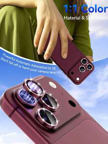 Mr. War Gorilla 9pcs[Wine Red Glitter Lens Ring]Glitter Appearance Personalized Choice, Each Independently Installed, Precise Lens Coverage, No Obstruction, No Bubbles, Easier Installation, Glass Material Scratch-Resistant, Lens Protection, Smooth Surface Waterproof, Anti-Fingerprint. Compatible With IPhone 18promax/18pro And Other Models. - Burgundy - View 8