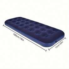 1pc Portable Air Mattress, Foldable Flocking Inflatable Sleeping Mat For Office Outdoor Camping - Navy Blue - View 7