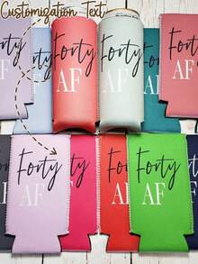 1pc Customized Printed Birthday Cup Sleeve, Portable Customized Name Water Bottle Bag, Customized Name Leather Water Bottle Holder With Handle, Hiking Coffee Cup Holder, Customized Name Beverage Bag, Customized Name Cup Accessories (Cup Not Included), Birthday Gift For Friends - Cup Sleeve - View 1