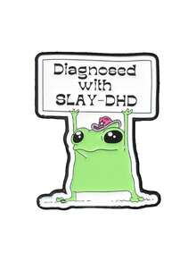 Funny Frog Enamel Pin With Slogan Sign, Cute Cowboy Hat Frog Brooch For Backpack Clothes Decoration - Green - View 9