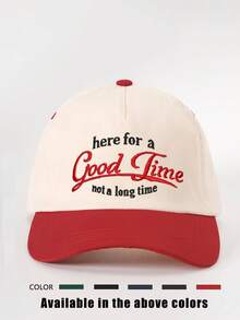 1件刺繡 Good Time 配色棒球帽，可調節防曬休閒帽，適合春秋旅行、海灘度假，Y2K風格青年帽 - 棒球帽A - 查看 12
