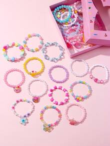 35pcs Girls Colorful Beaded Bracelet Gift Set Random Color Children Party Birthday Gift - Multicolor - View 7