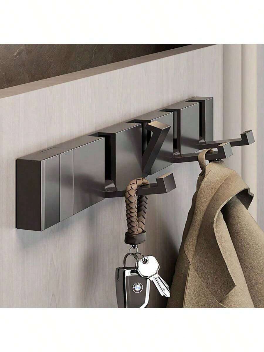 1 Heavy Duty Foldable Wall Hook Organizer - Durable & Space-Saving - Multi-Functional Coat, Towel, Key, And Rag Holder - Easy Installation In Bathroom, Back Door, And Wardrobe, His Review, Hang His Bag, Hanger, Hobbies, Relationships