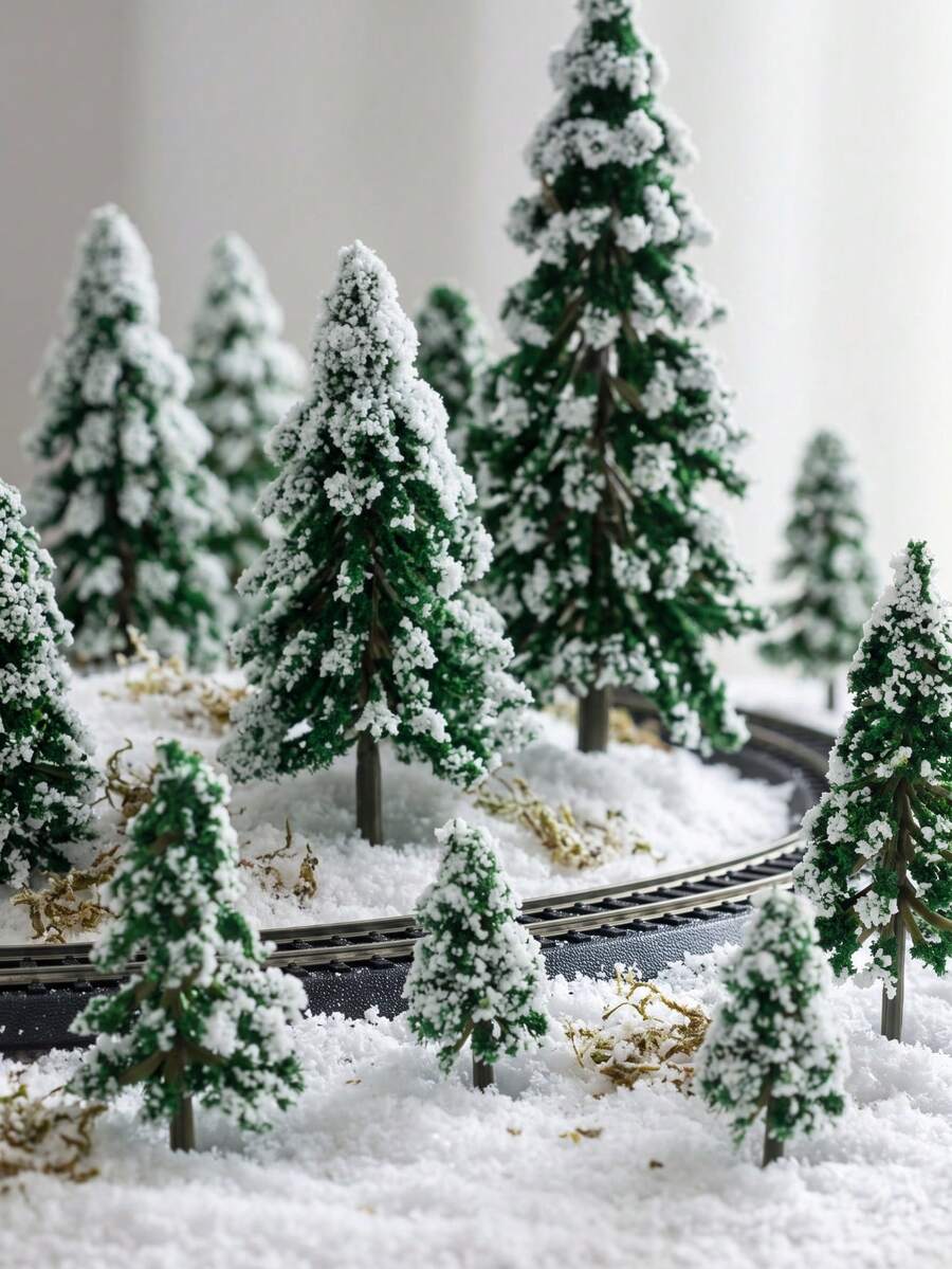 12/6/1件裝迷你聖誕樹雪松樹模型 混合比例松樹雪松景觀樹 適合聖誕村雪景逼真雪松裝飾 塑膠迷你松樹枝 冬季仙境桌面擺飾 場景模型配件 聖誕裝飾節日裝飾 - 彩色 - 查看 1