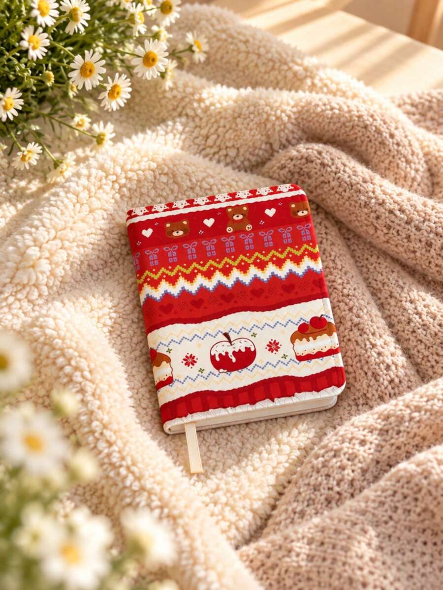 Christmas Red Apple Notebook - Thick Diaries, Handbooks, Student Drawings, Blank Book With Lines, PU Leather, Portable - Multicolor - View 1