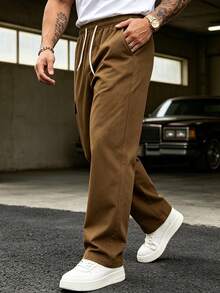 Men's Casual Sports Pants, Outdoor Durable Straight Leg Cargo Pants With Multiple Pockets, Suitable As Gift For Husband, Father, Friends - Brown - View 5