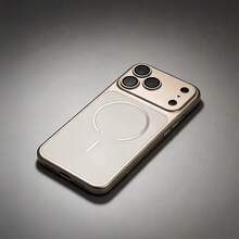 啞光金屬磁吸手機殼，適用於 iPhone 18 Pro Max 17 16 15 14 13 Pro，附鏡頭保護膜，支援無線充電，防摔保護殼，適合送給女性與男性的禮物 - 金色 - 查看 7
