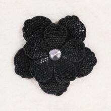1 Rhinestone Embellished Double-Layer Five Petal Flower Applique; A Handcrafted Diy Accessory Suitable For Decorating Shoes, Hats, Bags, And Hair Accessories. - Multiple Styles - View 6