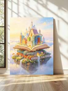DIY Magical Book Castle Floating Fantasy Landscape (Frameless Or Framed 8x12 / 16x20 Inches) Paint By Numbers Kit(Acrylic) Arts & Crafts For Adult Beginners, Home Wall Decor, And Unique Holiday Gifts - Sets - View 3