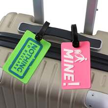 XAXRE Easy Embossed Letters Pattern Luggage Tags, Anti-Theft Tips, PVC Soft Silicone Luggage Tags, Travel Identification Cards, Travel Essentials - Multicolor - View 3