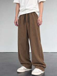 1pc Boys' Comfortable Outdoor Sports Casual Loose Straight Leg Pants, Daily Commute Streetwear Preppy Style - Brown - View 7