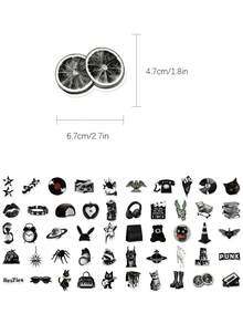 50pcs Grunge Stickers For Decoration Of Scrapbook, Diary, Planner, Luggage, Envelope, Greeting Card, Notebook, Tablet, Water Bottle - Grunge - View 9