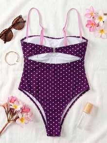 Spring/Summer New Leopard Print Elegant Casual Beach Vacation Party Date One-Piece Swimsuit - Multicolor - View 3