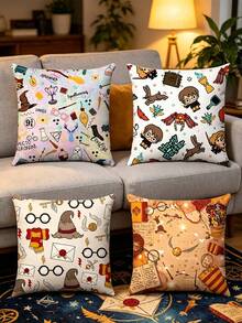 Warner Bros Harry Potter Wizard Themed Throw Pillow Covers, Hogwarts Magic Element Decorative Cushion Cases For Party & Home Decor, Crafted From Premium Soft Polyester Fabric, Features Multiple Classic Wizard Pattern Options Including Sorting Hat, Golden Snitch - Multiple Styles - View 10