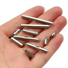 6pcs Stainless Steel Crimp End Caps Slider Clasps Buckles Tubes Connector Findings For Beading Ball Chains DIY Jewelry Making - Bead Chain Buckles - View 5