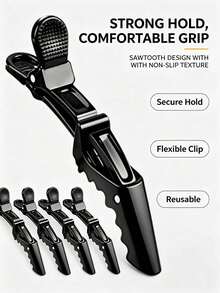 10/5/1pc Multi-Color Crocodile Hair Clips, Durable Non-Slip Grip, Easy To Style, Suitable For Dyeing, Perming And Sectioning, High-Quality Plastic Crocodile Clips, Suitable For Hairstylists And Home Users - Multicolor - View 6