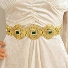 Moroccan Bridal Waist Belt With Petal-Shaped Hollow Rope Design, Stretchable Kaftan Dress Wedding Waistband - One Size - View 7