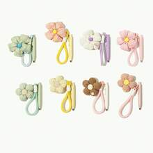 Highly Attractive Aesthetic Fabric Floral Plush Pendant Retractable Neutral Pen, Cute Plush Study Pen For Journaling - Multicolor - View 5
