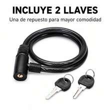 Candado de Cable para Bicicleta de 75 cm, Cable de Acero de 12 mm con 2 Llaves, Diseño Enrollable y Portátil para Bicicletas y Patinetes - Color default - Ver 9