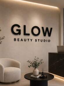 Personalized Business Logo Sign Custom Laser Cut Business Sign Black Wall Signage Office Decor Plaque Commercial Reception 3D Logo Sign - Multicolor - View 4