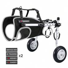 Black/Green Dog Rear Wheelchair With Leash - Lightweight Portable Wheelchair With Reflective Strips, Adjustable Pet Wheelchair, Suitable For Senior Dogs, Injured Or Disabled Dogs, Dog Wheelchair Harness Set With Leash, Suitable For Disabled Pet Rear Legs, Helping Pet Rear Limb Disability, Recovery Of Mobility (Suitable For Dogs Within 11-40lb) - Multicolor - View 9