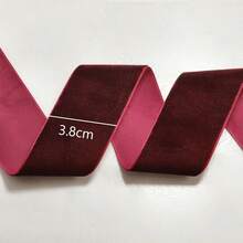 1pc Deep Red Single‑Sided Velvet Ribbon, 10‑50mm Assorted Width, Decorative Ribbon For Jewelry Display, Flower Gift Wrapping, Bow Decoration, Perfect For Valentine's Day, Christmas And New Year Party Home Decor - Multicolor - View 12