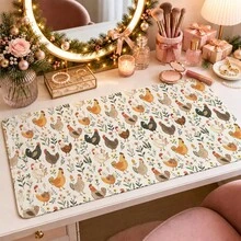1pc Farm Chicken Floral Desk Mat, Cute Hen Rooster Botanical Print Large Table Mat, Non Slip Desktop Protector For Home Office Decor - View 9