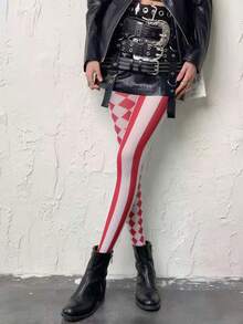 Calcetines hasta la rodilla con estampado de Halloween, múltiples patrones, estilo oscuro, cosplay, calcetines básicos, calcetines de Halloween - Multicolor - Ver 2