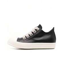 Low-top Leather Shoes With Thick Laces