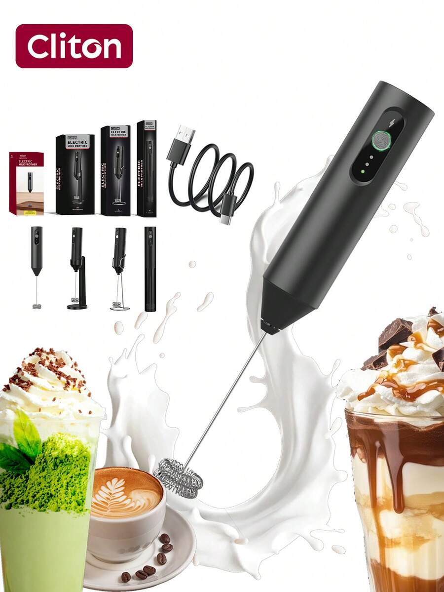 Portable Electric Milk Frother, Rechargeable Handheld Coffee Foam Maker, High-Speed Mixer For Cappuccino Latte Matcha Hot Chocolate, Coffee Corner Essential, 5 Variants Available, Holiday Gift For Coffee Lovers