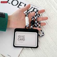 Ins Style Transparent Hard Shell 3-Inch Card Holder With Adjustable Halter For ID, Meal Card, Campus Card, Badge, Access Card, Student Bus Card, Suitable For Middle School, High School Students, Office Workers, Fan Enthusiasts, Card Storage, Photo Dust-Proof, Portable, Birthday Gift, Holiday Gift, Collectible Storage, Commute, Campus Use, Desk Organization, Creative Collection, DIY Decoration - A - View 6