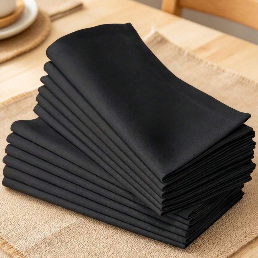 Black Napkins, Multi-Size, For Restaurant & Kitchen Decoration - Black - View 1