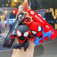 1pc Avengers Keychain Creative Doll Soft Rubber Pendant Keychain Red Dropping Rubber Doll Keychain PVC Silicone Hanging Decoration Car Pendant - Multicolor - View 4