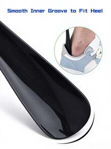 1pc Stainless Steel Telescopic Extra Long Shoe Horn, Hanging Design, Extendable And Retractable, No Bending Required, Shoe Tool Suitable For Pregnant Women, Elderly, Home And Long-Distance Travel Essential Accessory - Black - View 6