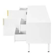 TV Stand TV Cabinet TV Console With Drawers Fluted Door Metal Handle Metal Legs Cable Management Living Room - White - View 9