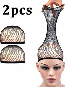 2pcs Double-Layer Mesh Wig Mesh Pad, Suitable For Various Head Shapes, Invisible Wig Mesh Cap, Elastic Wig Cap, Neutral Mesh Wig Cap, Nylon Wig Cap Set, Long Holiday Wig Cap, Stretchable High Elasticity Durable Wig Cap, Wig Accessories - Multiple Styles - View 8