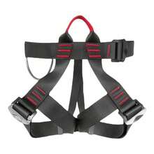 Climbing Harness Black Polyester Stainless Steel Adjustable Safety Belt For Rock Climbing Tree Work Rescue - Black - View 7