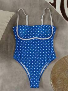 Spring/Summer New Leopard Print Elegant Casual Beach Vacation Party Date One-Piece Swimsuit - Multicolor - View 2