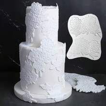 Lace Floral Embossed Silicone Mold, Vintage Flower Cluster Fondant Cake Decoration Baking DIY Mold - View 1