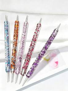 5/1pc Dual-Ended Nail Art Dotting Tool, Dotting Needle Set - Multicolor - View 4