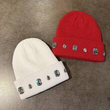 1pc New 2026 Pearl Rhinestone Yarn Hat Women's Personalized Versatile Warm Ear Protection Knit Beanie Autumn Winter Cold Weather Hat - Multicolor - View 4