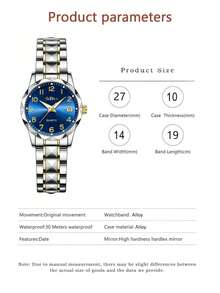 BIDEN Women's Watch Analog Stylish & ElegantBlue Dial With Arabic NumeralsDate DisplayWater Resistant - Blue - View 4